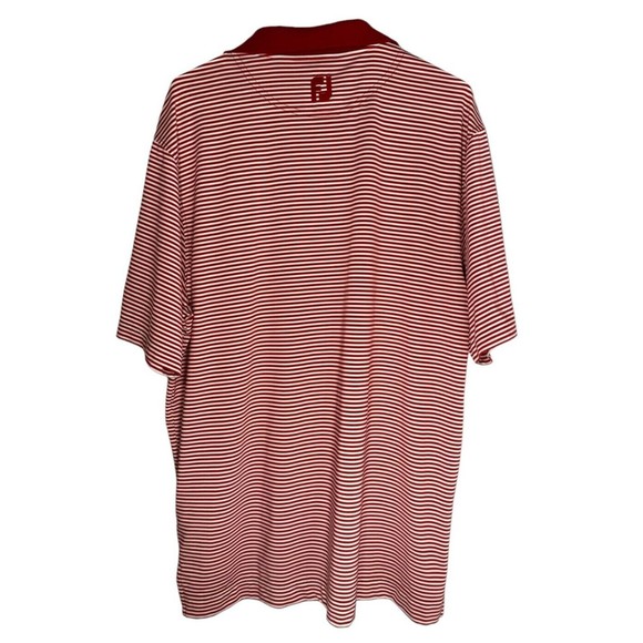 FJ FootJoy Men's Size L Red White Stripe Moisture Wicking Golf Polo Shirt - Picture 2 of 12